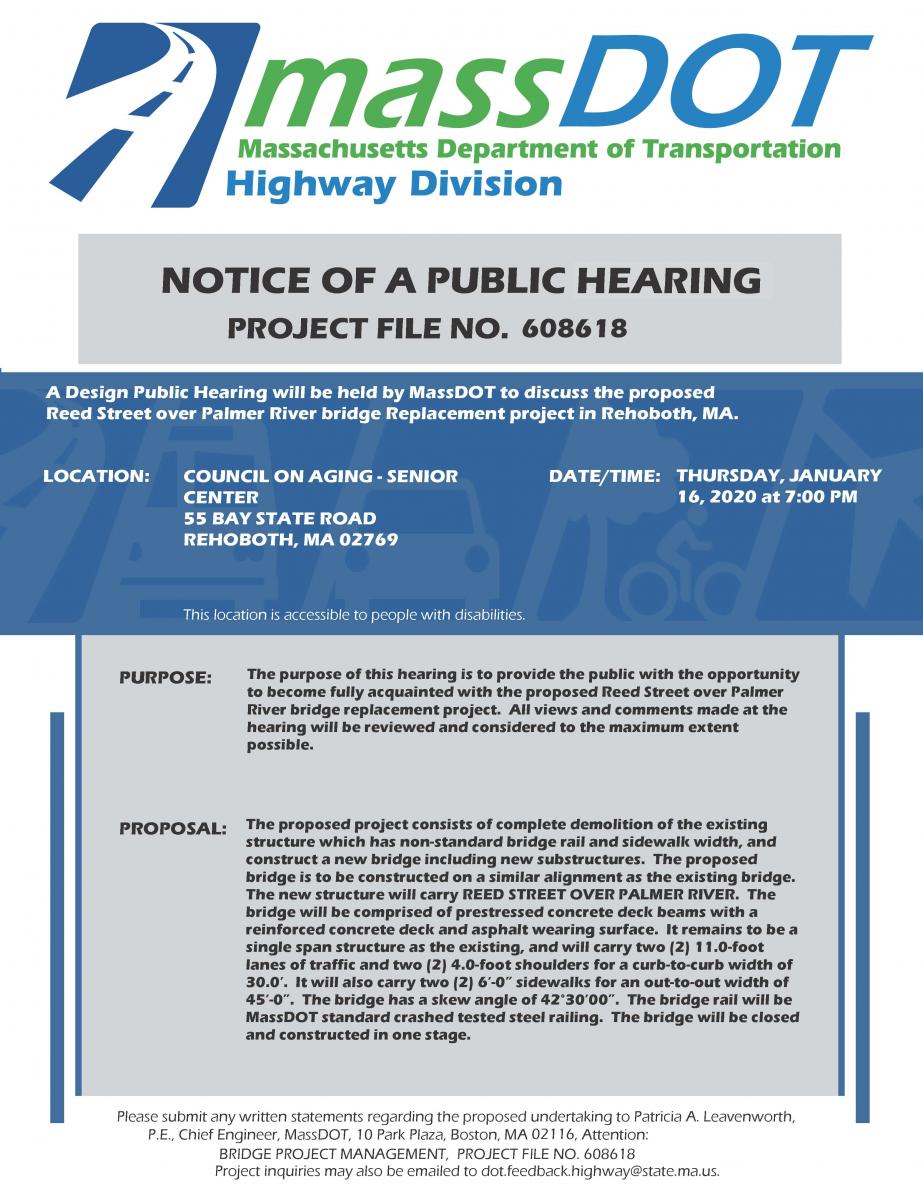 Reed Street Bridge Replacement Public Hearing