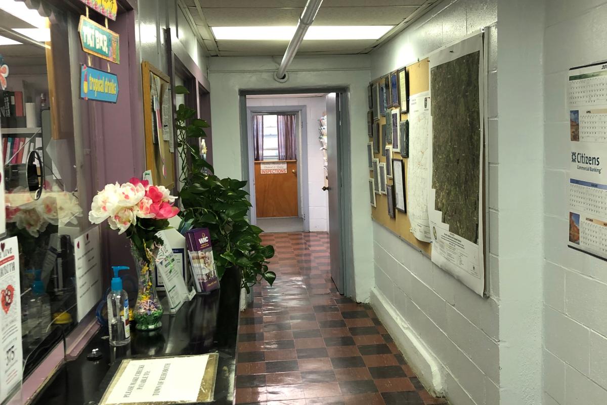 Looking north from the entrance lobby