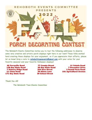 Addresses for the 2022 Fall Perch Decorating Contest
