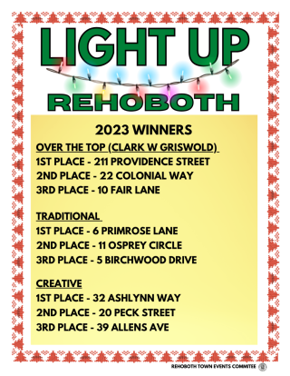 Light Up Rehoboth 2023 winners