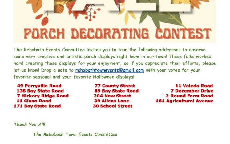 Addresses for the 2022 Fall Perch Decorating Contest