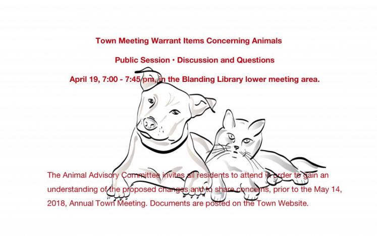 Town Meeting Warrant Items Concerning Animals