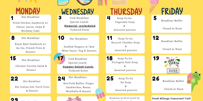 June 2026 Meals Calendar